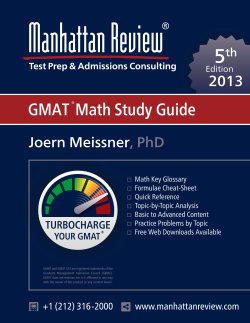 GMAT Math Study Guide