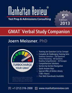 GMAT Verbal Study Companion