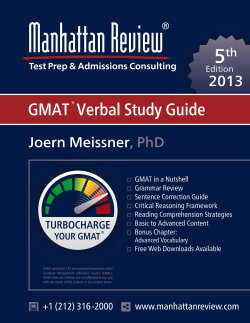 GMAT Verbal Study Guide
