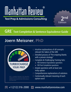 GRE Text Completion & Sentence Equivalence-Guide GRE Text Completion & Sentence Equivalence-Guide