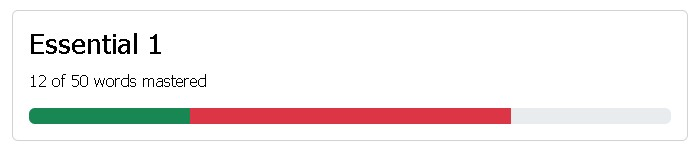Example 1 SAT Flashcard Words Mastered